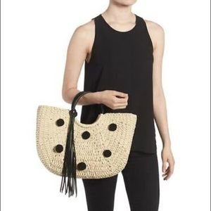 Rebecca Minkoff Straw Pom Pom Tote